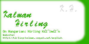 kalman hirling business card